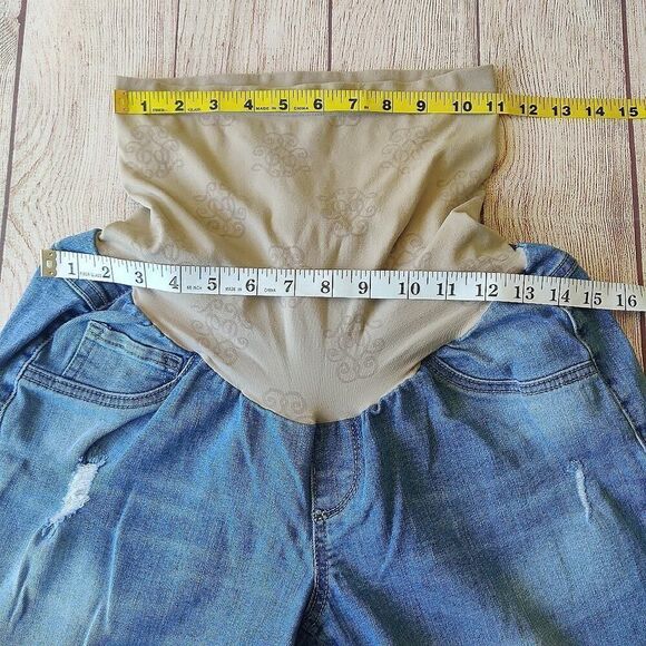 Jessica Simpson Light Blue Straight Leg Distressed Maternity Jeans L - Picture 5 of 8